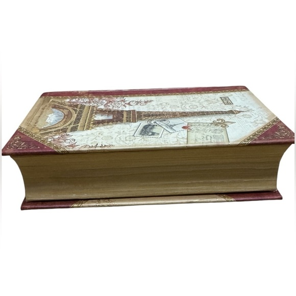 Book Keepsake Box Magnetic Closure Paris Eiffel Tower Hidden Stash Box collectib - Picture 8 of 15